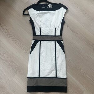 Karen Millen Monochrome Panel Midi Dress